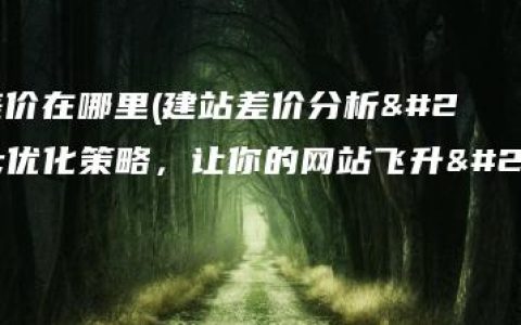 建站差价在哪里(建站差价分析及优化策略，让你的网站飞升收益)