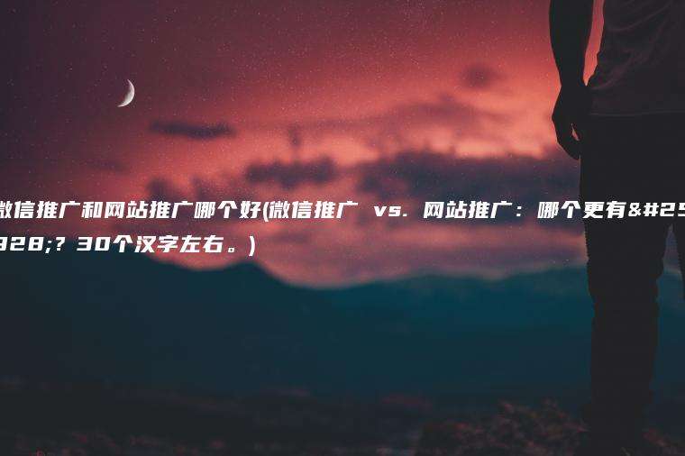 微信推广和网站推广哪个好(微信推广 vs. 网站推广：哪个更有效？30个汉字左右。)