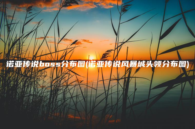 诺亚传说boss分布图(诺亚传说风暴城头领分布图)