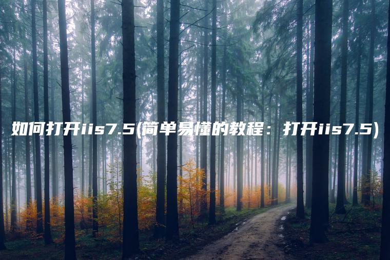 如何打开iis7.5(简单易懂的教程：打开iis7.5)