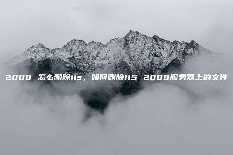 2008 怎么删除iis，如何删除IIS 2008服务器上的文件