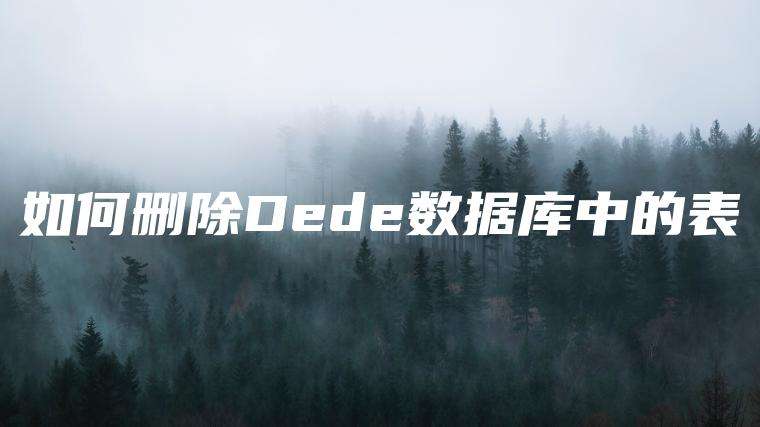 如何删除Dede数据库中的表