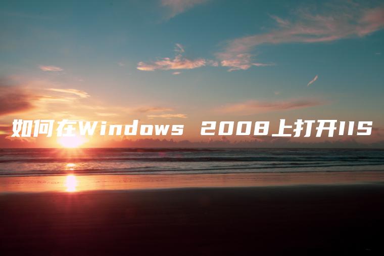 如何在Windows 2008上打开IIS