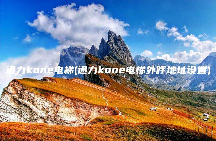 通力kone电梯(通力kone电梯外呼地址设置)