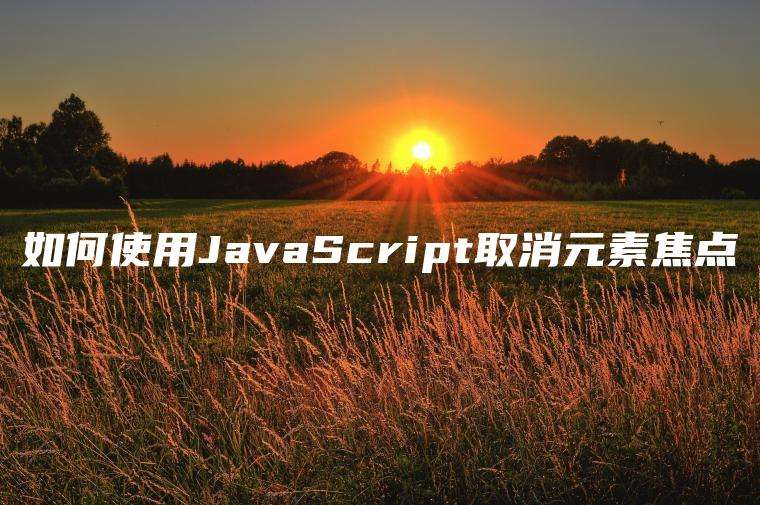 如何使用JavaScript取消元素焦点