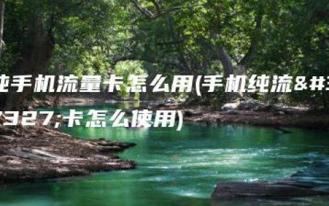 纯手机流量卡怎么用(手机纯流量卡怎么使用)