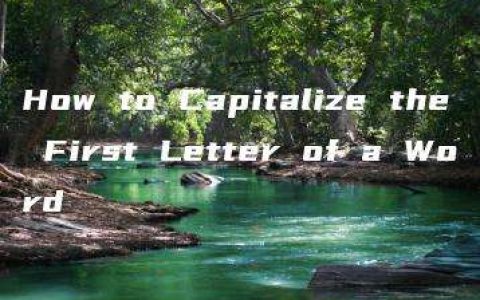 How to Capitalize the First Letter of a Word