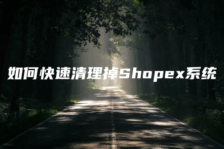 如何快速清理掉Shopex系统